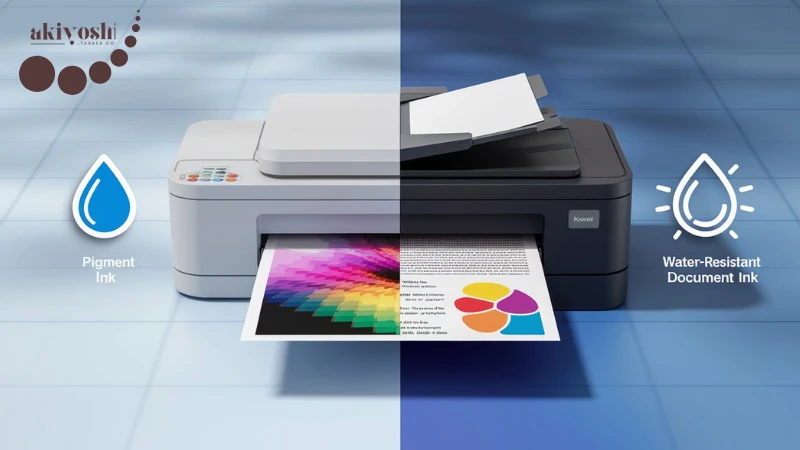 เครื่องพิมพ์อิงค์เจ็ท Inkjet Printer ระบบพิมพ์หมึกพิกเมนต์เทียบความแตกต่างการกันน้ำบนเอกสาร สีสันคมชัดและทนทาน